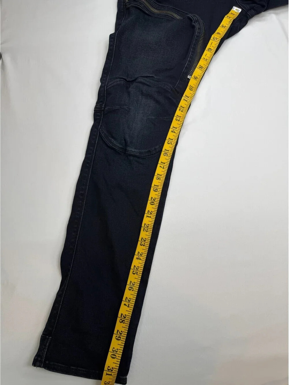 G Raw Air Defence Men Skinny Jeans Moto Zip Size 34 Dark Blue